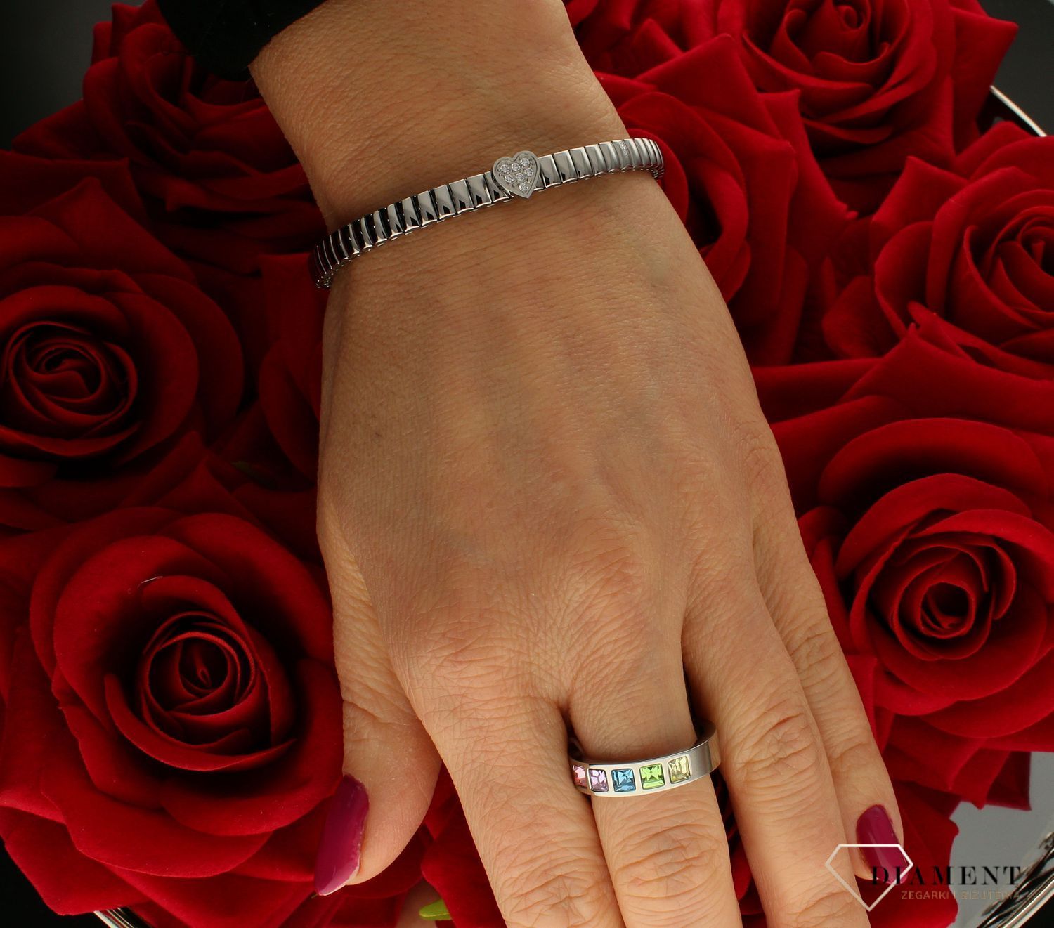 Bransoletka Nomination Extension Serce z cyrkonią 046007 004.jpg